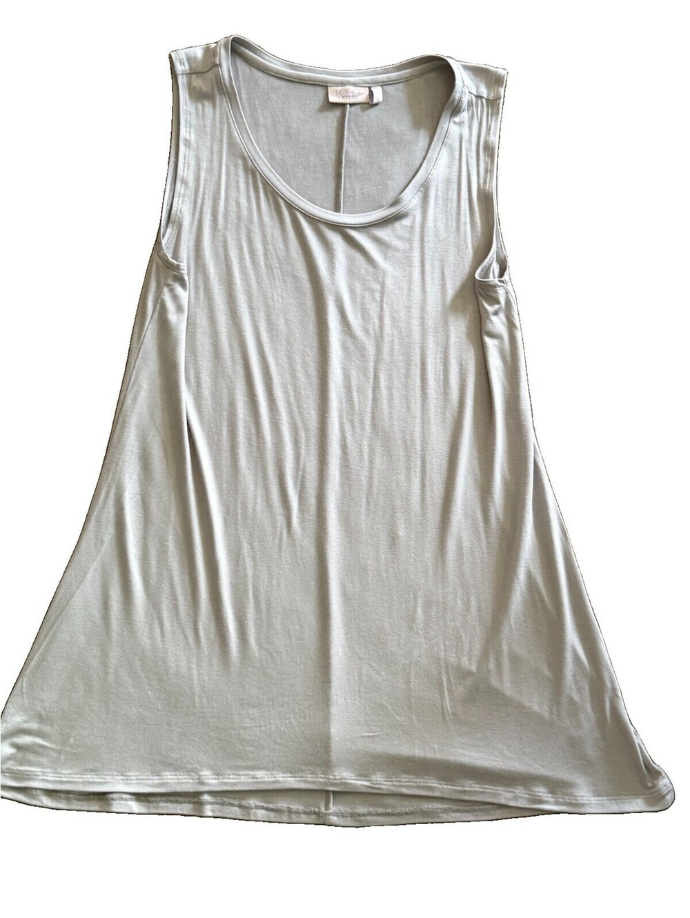 LOGO Layers by Lori Goldstein Gray Sleeveless Tunic Tank Top Women’s S Rayon